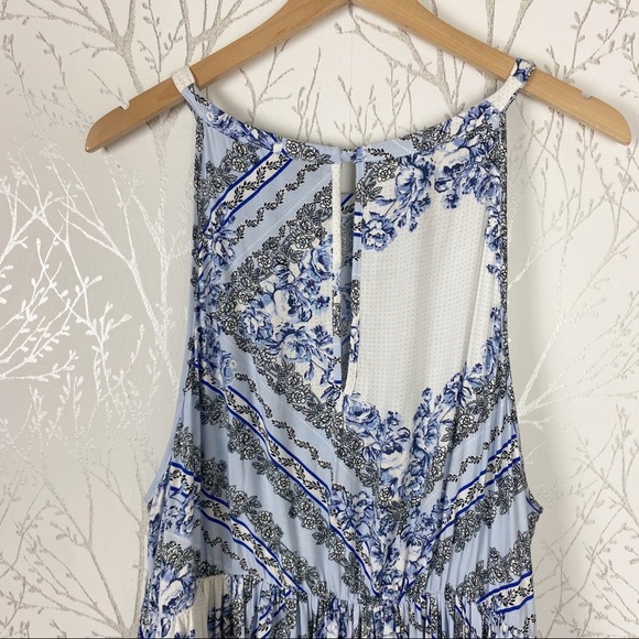 TORRID Blue Bandana High Neck Halter Style Hi-Low Midi Dress Size 2X - Picture 7 of 13